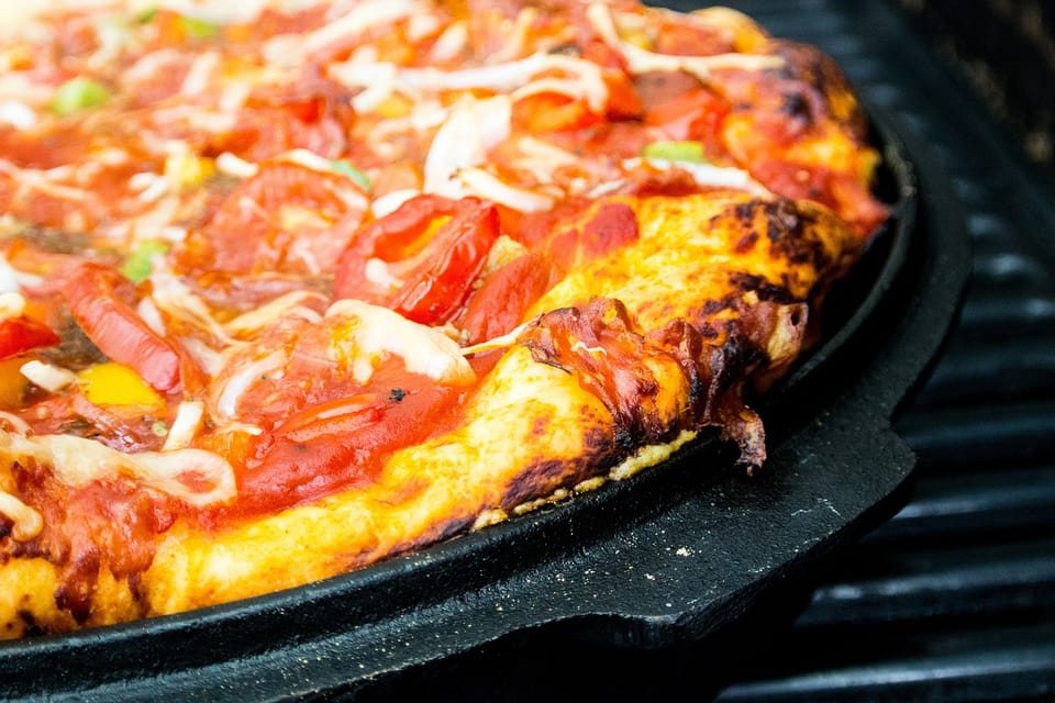 Butter Chicken pizza fresh from the oven